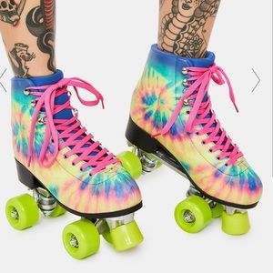 Rainbow Tie dye Roller Skates
